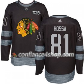 Adidas Maillot de Hockey Chicago Blackhawks Marian Hossa 81 1917-2017 100th Anniversary Noir Authentic - Homme